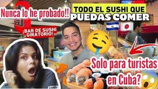 Cubana Reacciona a: Bar de Sushi Giratorio  en El Salvador  @tiofrank_