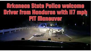 DWI driver from Honduras is welcomed by Arkansas State Police with 117mph PIT MANEUVER #pursuit