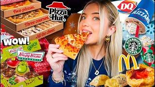 Eating FESTIVE HOLIDAY FAST FOOD ITEMS For 24 HOURS!! + Coupert Coupon Review