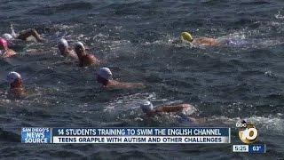 14 students training to swim the English Channel