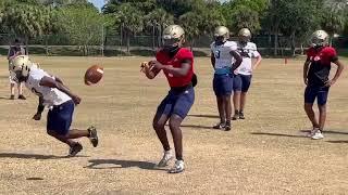 West Boca 2026 QB Mason Mallory completes a pass during drills