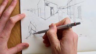 How To Master Two-Point Perspective Architectural Sketching | Step-by-Step Tutorial