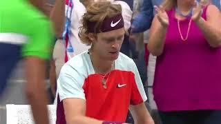 Andrey Rublev crying at the change of ends vs Frances Tiafoe | #USOpen