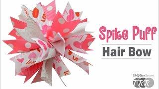 How to Make a Spike Puff Hair Bow - TheRibbonRetreat.com