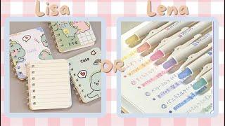 Lisa or lena || school supplies edition! Cute, kawaii, aesthetic school supplies!