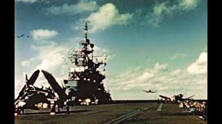 The Carrier U.S.S Franklin in Action in World War 2 (1945 - Restored)