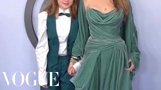 Angelina Jolie and Daughter Vivienne on the Tony's Red Carpet