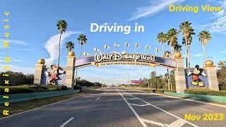 4K 60FPS -  DRIVING in Orlando Downtown and Disney area - Florida - Relaxing Music.