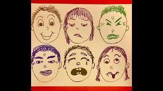 Drawing Facial Expressions / Kindergarten Art Lesson