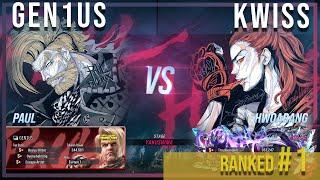 Tekken 8 ▰ GEN1US (Paul) VS KWISS (#1 ranked Hwoarang) | High Level Gameplay