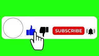 No Copyright , Subscribe and Bell icon into sound animation / Green Screen Subscribe Logo /