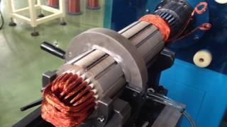 Deep well pump motor stator winding insertion machine