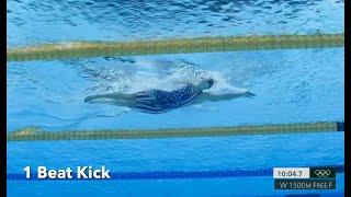 Katie Ledecky 1500m Kicking Technique