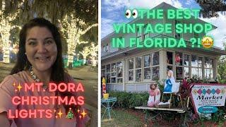 Did I Discover the BEST Vintage Shop in FL?!  | Mt. Dora Christmas Lights! | Antiques