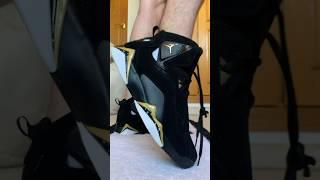 JORDAN TRUE FLIGHT BLACK METALLIC GOLD ON FEET