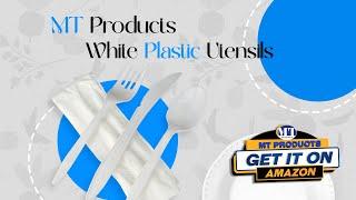 MT Products White Plastic Utensils Individually Wrapped Cutlery