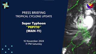 Update on Super Typhoon #PepitoPH and LPA (formerly #OfelPH) as of 11 p.m. | Nov. 16, 2024