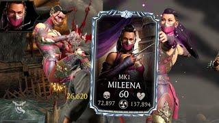 MK Mobile. MK 1 Mileena is INSANE! Fully Maxed MK1 Mileena Gameplay!