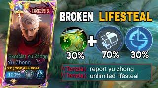 INSANE LIFESTEAL !! YU ZHONG LIFESTEAL BUILD AND EMBLEM 2024 - NEW !! BUILD TOP 1 GLOBAL YU ZHONG