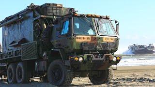 US Navy LCAC Unloads M901 Vehicle in Philippines | Balikatan 22