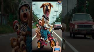  Evolution of Dog: whimsical scene on a village road-2 ️ #doglover #puppy #dog #shorts #copypuppy