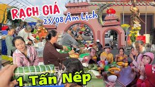 Rạch Giá - ĐÌNH CỤ NGUYỄN CHUẨN BỊ 2 TẤN NẾP CHO CUỘC GÓI BÁNH TÉT NGÀY 23/08