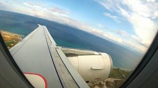 OLYMPIC/AEGEAN Airbus A320 Takeoff from RHO, Runway 07 - GoPro Engine View