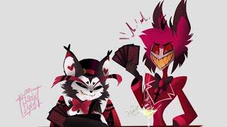 Cards with Husk and Alastor - Hazbin Hotel Comic Dub