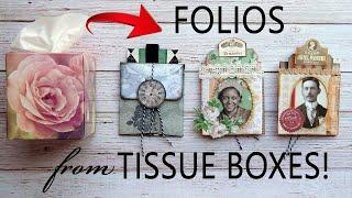 Turn TISSUE BOXES into WINDOW FOLIOS for JUNK JOURNALS! EASY DIY Step-By-Step TUTORIAL! #recycle