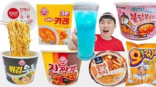 편의점 음식 조합 먹방 Convenience store food mukbang 까르보 불닭볶음면 Carbo Buldak Fried Noodle 진짬뽕 치즈 재미있는영상 JJAEMI