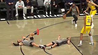 Blake Griffin and Joe Harris with a HARD collision  Nets vs Pacers