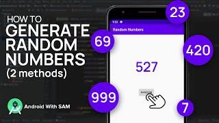 Random Number Generator Android Studio (2 methods) JAVA |  LATEST VERSION 4.0 | 2021 |