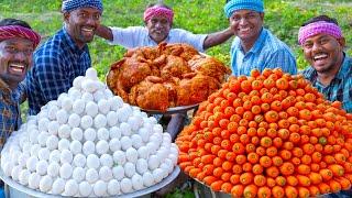 CARROT with EGG | Unique Carrot and Egg Recipe Cooking in Village | Chicken Inside Scrambled Omelet