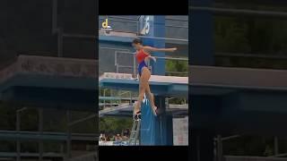 Rebecca Ciancaglini Stunning Springboard Dive!  #diveleap