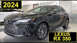 2024 Lexus RX 350 Luxury Review of features in Caviar Black with Palomino Interior