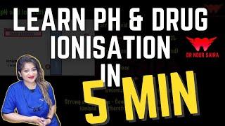 GENERAL PHARMACOLOGY | PH and Ionisation of Drugs In 5 min | Made Easy| Must Watch