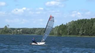 Viola 14 sailing canoe - large sail trial - video 2