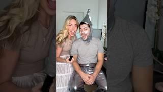 Transforming my husband into the tin man!! Family Halloween Costume!!