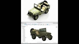 1940s Jeep Willys Toy 3D Modeling Timelapse