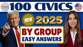 100 Civics Questions by 9 Groups for US Citizenship Interview 2025 (2008 Version) Very Easy Answers