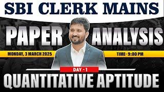 SBI Clerk Mains Paper Analysis - Quantitative Aptitude By Rahul Misal