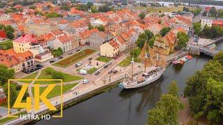 4K Klaipeda, Lithuania - View from Above - Aerial Footage with Relaxing Music