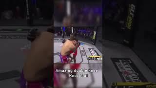 Epic double knee knockout #mma #mmaworld #brutal