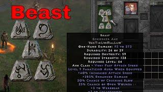 Diablo II Resurrected Rune Word - Beast (Ber Tir Um Mal Lum)