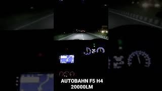 AUTOBAHN F5 H4 Dual beam 110W 20000lm on Suzuki S Cross high speed light intensity test