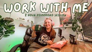 2 HOUR WORK WITH ME! (with music, timer, breaks ️)