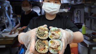 "청와대에서 500줄씩 시켰죠~", 이영자도 선택한 김밥 맛집┃Gimbap, popular snack in Korea, Korean street food