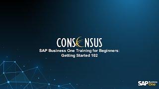 SAP Business One Training for Beginners Getting Started 102