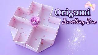 DIY Paper jewelry box || How to make a jewelry box || origami Jewelery box making at home