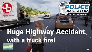 Biggest highway accident I've ever seen...with a truck fire! PSPO